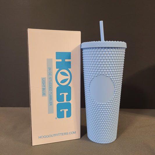 24oz Light Blue Studded Tumbler