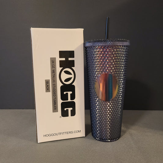 24oz Metallic Black Studded Tumbler