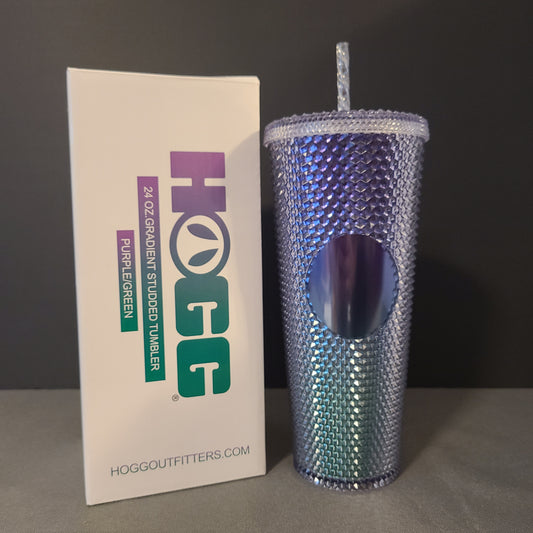 24oz Purple-Green Studded Tumbler